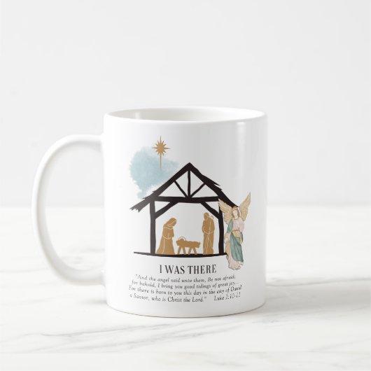 Mug J'Y Étais Angel Nativité Scène Noël (Gauche)