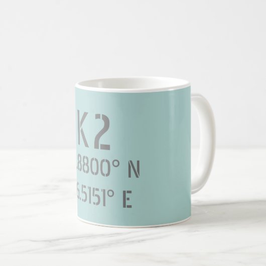 Mug K2 Latitude et longitude (Devant droit)
