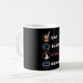 Mug K-Drama Shirt Eat Sleep Répéter (Devant gauche)