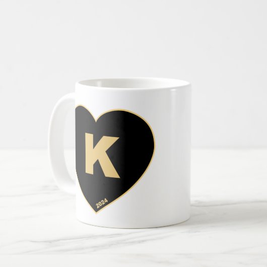 Mug K-Heart Noir & Or (Devant gauche)
