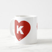 Mug K-Heart rouge et blanc (Devant gauche)