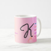 Mug "K" initial (11oz) (Devant droit)