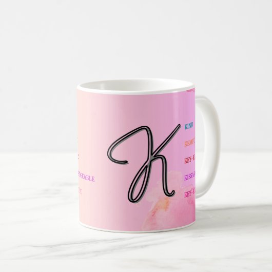 Mug "K" initial (11oz) (Devant droit)