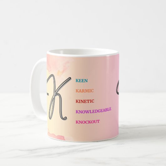 Mug "K" initial (11oz) (Devant gauche)