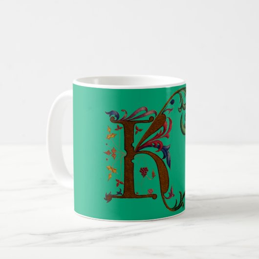 Mug K initial éclairé (Devant gauche)