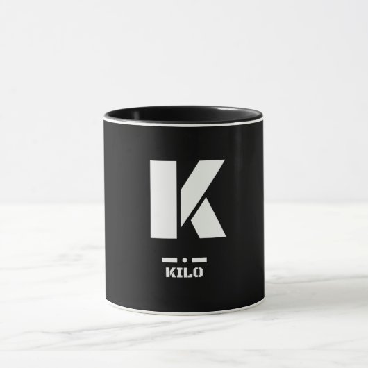 Mug K(Kilo) OTAN Alphabet phonétique et code morse (Centre)