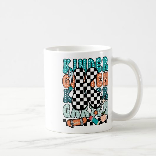 Mug K Kindergarten Teacher Checkered Back To School Ki (Droite)