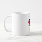 Mug K Monogram Floral Bourgogne Rouge et bleu marine (Gauche)