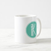 Mug K Monogramme floral initial (Devant droit)