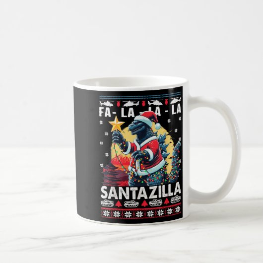 Mug Kaiju Christmas Santazilla Japanese Monster Dinosa (Droite)