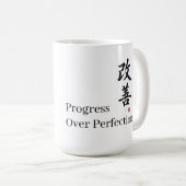 Mug Kaizen : Progrès plutôt que perfection (Devant droit)