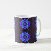 Mug Kaleidoscope à fleurs bleues (Devant droit)