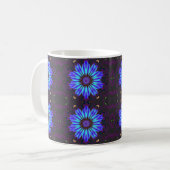 Mug Kaleidoscope à fleurs bleues (Devant gauche)