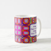 Mug Kaleidoscope Abstrait rose et orange (Devant droit)