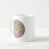 Mug Kaleidoscope africain violet et jaune traditionnel (Devant gauche)