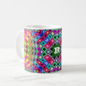 Mug Kaleidoscope de couleur Texte personnalisé Monogra (Devant gauche)