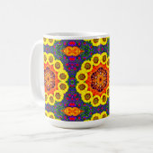 Mug Kaléidoscope de fleurs dorées (Devant gauche)