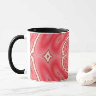 Mug Kaleidoscope de trèfle blanc et rouge étoilé