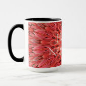Mug Kaleidoscope Design Fleur rouge Joyeux Texte du No (Gauche)
