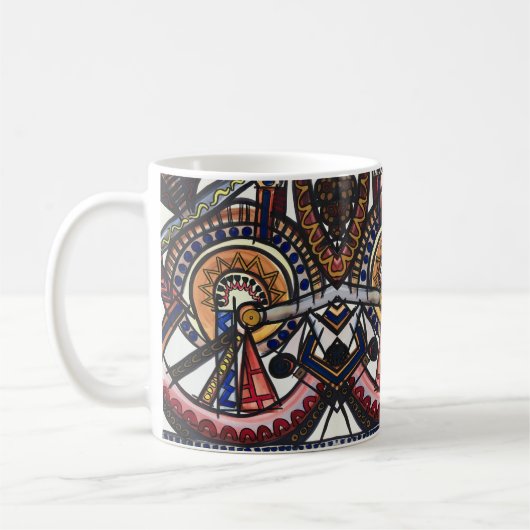 Mug Kaleidoscope-Hand Painted Modern Geometric  (Gauche)