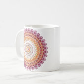 Mug Kaléidoscope orange de mandala d'élégance (Devant gauche)
