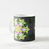 Mug Kaleidoscope psychédélique Fleur Jaune et rose (Devant gauche)