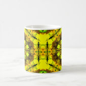 Mug Kaleidoscope psychédélique Fleur Jaune et Vert (Centre)
