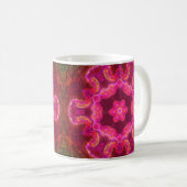 Mug Kaleidoscope psychédélique Fleur rose rouge et ver (Devant droit)