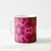 Mug Kaleidoscope psychédélique Fleur rose rouge et ver (Devant gauche)