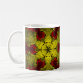 Mug Kaleidoscope psychédélique Fleur rouge et jaune (Gauche)