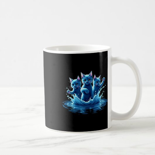 Mug Kamala Blue Cats Wave - Mignonne Pour Les Propriét (Droite)