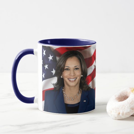 Mug Kamala Harris 2024 Cool d'élection photo collectiv (Avec donut)