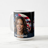 Mug Kamala Harris 2024 Étoiles et rayures (Devant gauche)