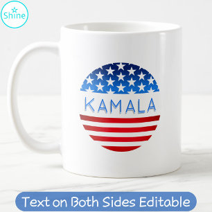 Mug Kamala Harris Election USA Drapeau moderne Texte p
