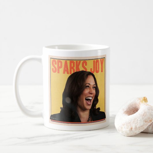 Mug Kamala Harris éveille la joie de la mule (Avec donut)