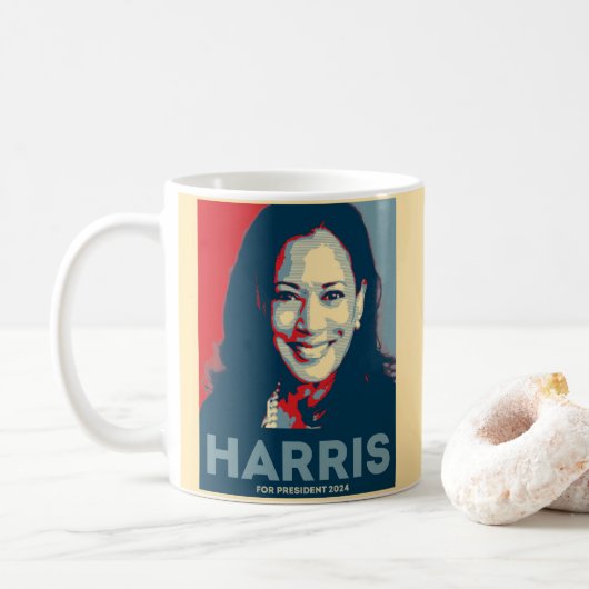 Mug Kamala Harris pour le président 2024 - Hope (Avec donut)