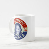 Mug Kamala Harris Président 2024 Democrat Photo Retro (Devant gauche)