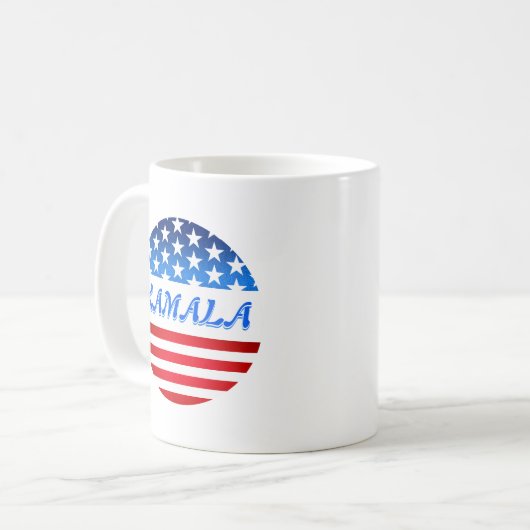 Mug Kamala Harris USA Drapeau Personnalisé Texte Élect (Devant gauche)
