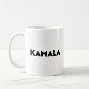 Mug Kamala moderne typographie audacieuse noir et blan