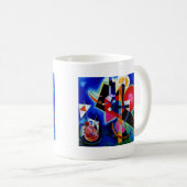 Mug Kandinsky en peinture Abstraite bleue (Devant droit)