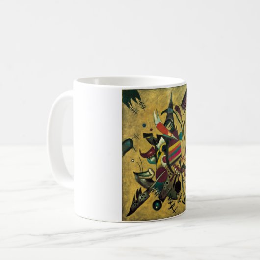 Mug Kandinsky Points Peinture en toile Abstraite (Devant gauche)