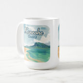 Mug Kaneohe Sandbar Oahu Hawaii Retro (Devant gauche)