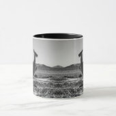 Mug Kangaroo Australie Lucky Bay Photo noir et blanc (Centre)