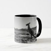 Mug Kangaroo Australie Lucky Bay Photo noir et blanc (Devant droit)