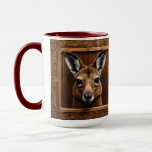 Mug Kangaroo en bois 3D australien