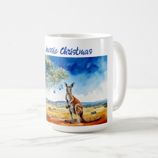 Mug Kangaroo sous le gumtree avec les baubles de Noël (Devant droit)