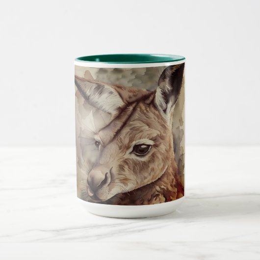 Mug Kangaroo Watercolor Art (Centre)