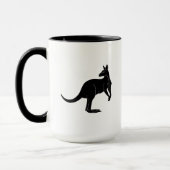 Mug Kangourou dans le minimalisme noir de couleur (Gauche)