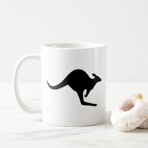 Mug Kangourou de prudence noir et blanc