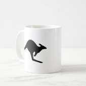 Mug Kangourou de prudence noir et blanc (Devant gauche)